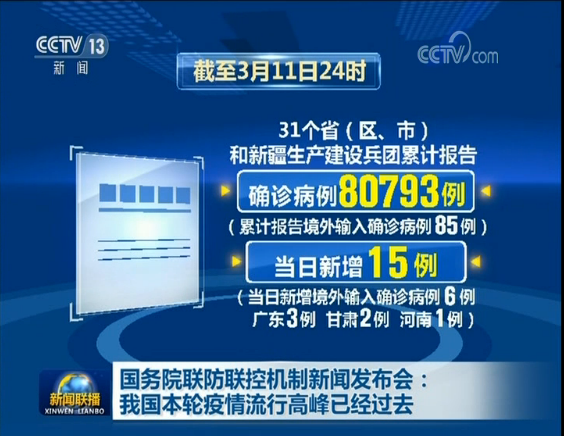 国务院联防联控机制新闻发布会：我国本轮疫情流行高峰已经过去