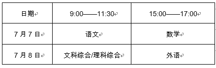高考时间安排 (2)