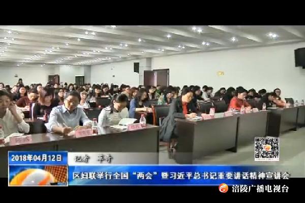 区妇联举行全国“两会”暨习近平总书记重要讲话精神宣讲会