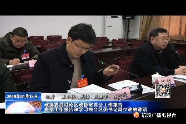 【两会特别报道】政协委员讨论区政协常委会工作报告 提案工作报告和学习领会区委书记周少政的讲话