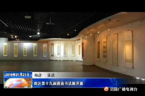 我区第十九届迎春书法展开展