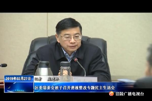区委常委会班子召开巡视整改专题民主生活会