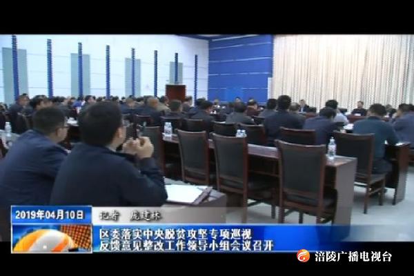 区委落实中央脱贫攻坚专项巡视反馈意见整改工作领导小组会议召开