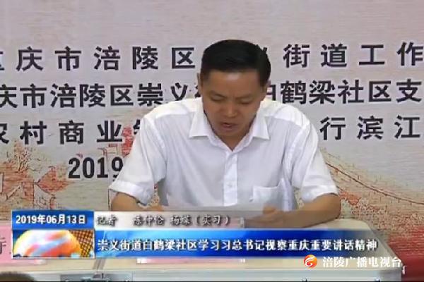【把习近平总书记殷殷嘱托落实到重庆大地】崇义街道白鹤梁社区学习习总书记视察重庆重要讲话精神