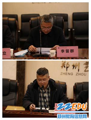 6.学校德育校长李留群和工会主席路青发言指导非遗工作开展