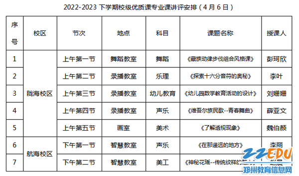 1.校内优质课参评授课安排