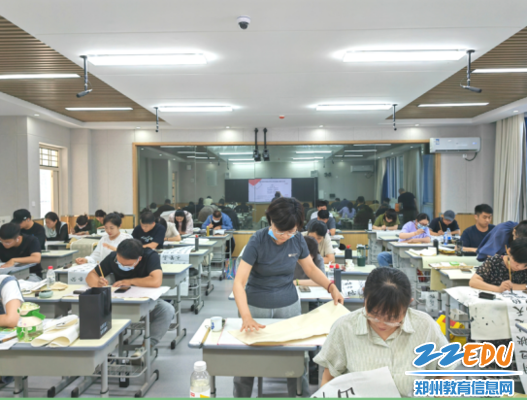 第三届郑州市小学书法教师专业技能大赛现场