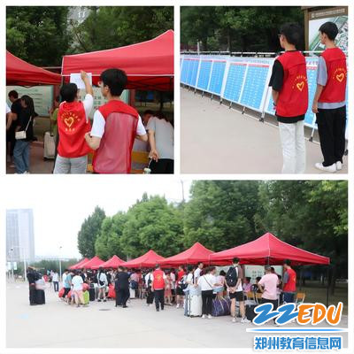 3.志愿者在班级报到处为新生服务
